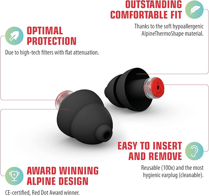 Alpine Formula 1 Earplugs - Reusable Hearing Protection for Race Events and Loud environments