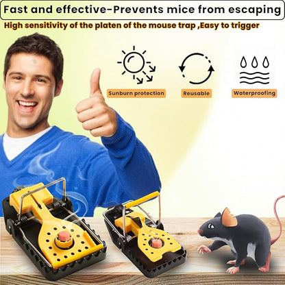 Mouse Traps, Rat Trap Indoor for Home -Quick Effectively Best Mouse Trap mousetraps Used Indoor & Outdoor Reusable Mouse Traps，snap Traps for mice Traps Used Basement/Garage/attic etc 9set