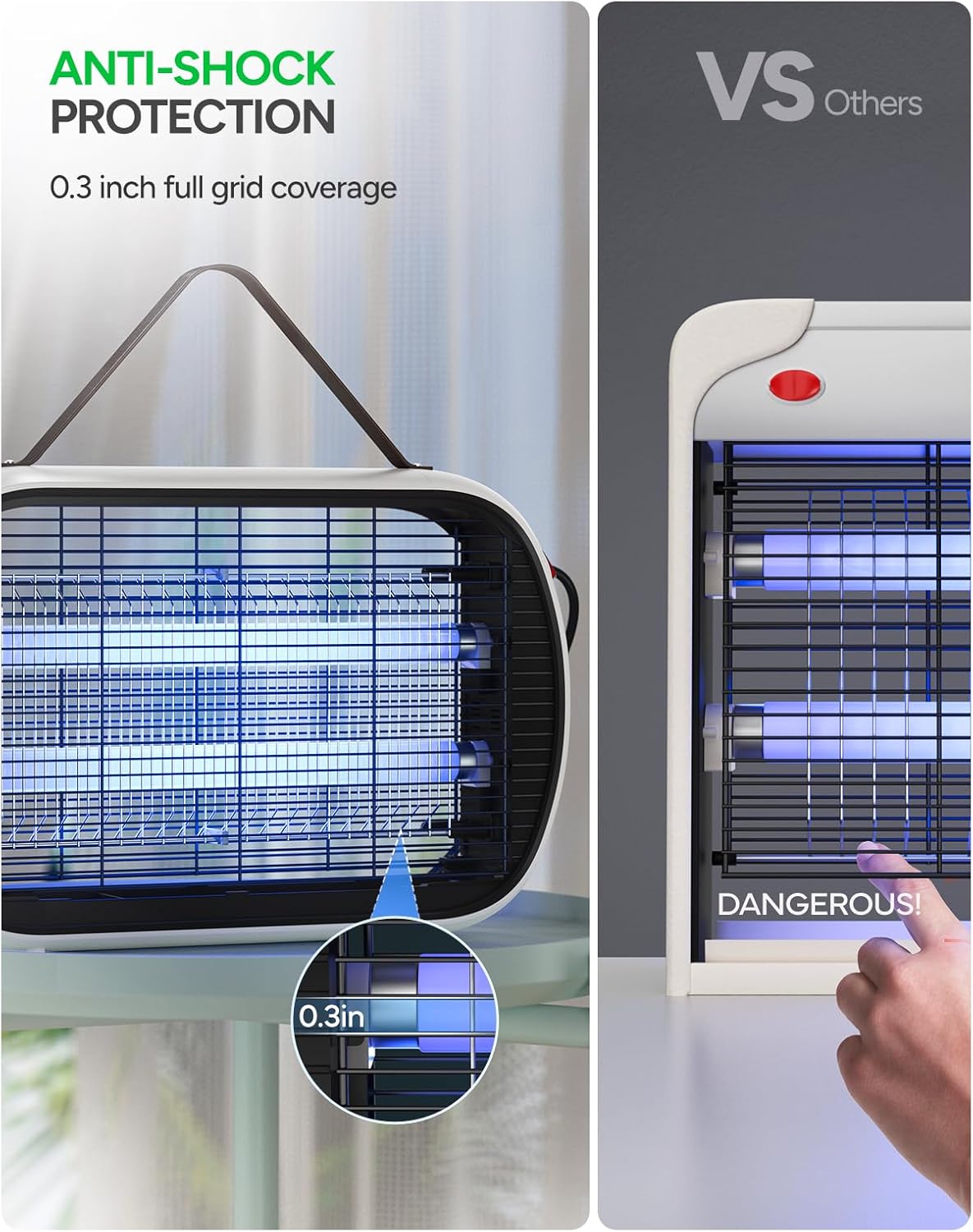 Buzbug Bug Zapper Indoor for 5000 Sq. Ft., 20W Instant Electric Mosquito Zapper, High-Voltage Fly Zapper, Fruit Fly Traps Fly Killer -MA015