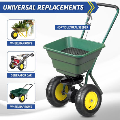 (2 Pack)4.80/4.00-8 Wheelbarrow Tire and Wheel, 16" Rubber Pneumatic Wheel, 3" -6" Centered Hub, 5/8" & 3/4" Bearings, for Hand Truck, Trolley, Garden Cart, Wagons【Explorer Series】