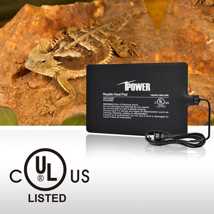 iPower 6X8 Inch Reptile Heat Pad Under Tank Heater Terrarium Warmer Heating Mat and Digital Thermostat Controller for Turtles Lizards Frogs and Other Small Animals