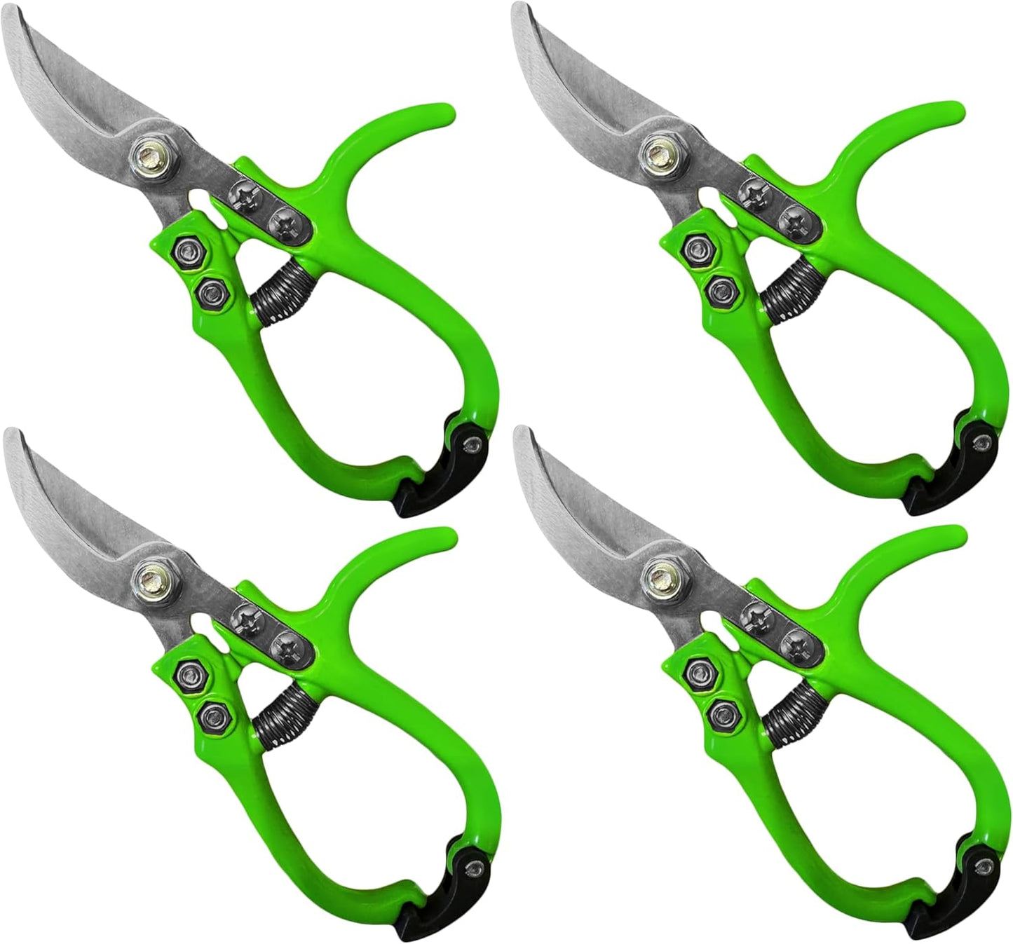 Garden Guru Ergonomic Garden Snips Clippers - Professional Hand Pruner Pruning Shear Scissors with Comfort Grip Handles for Gardening Trimming and Yard Work – High Carbon Steel (4 Pack)