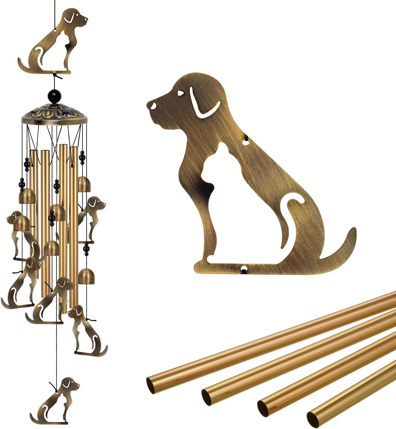 Outdoor Dog Wind Chimes Decor, Mobile Blessing Wind Bells Decorate, Sympathy Wind Catcher, Memorial Gifts for Mom, Grandma, Woman (Housewarming/Outside/Indoor/Home/Room/Porch/Yard/Garden Decoration)