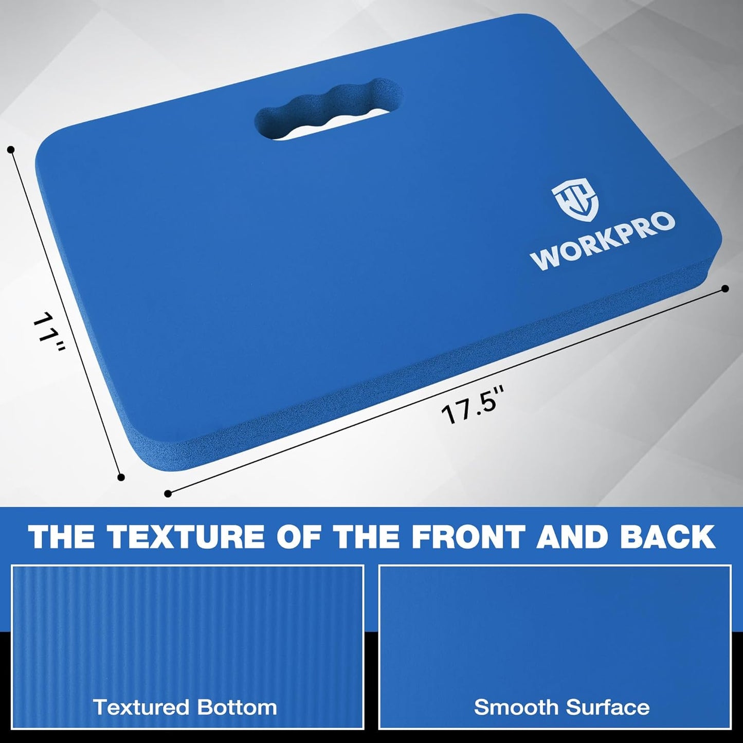 WORKPRO Extra Thick Kneeling Pad, Soft Foam Cushioning for Knee, Large Foam Kneeler Mat for Gardening, Bathing Baby, Workout Supplies, 17.5 x 11 x 1.5 in, Blue