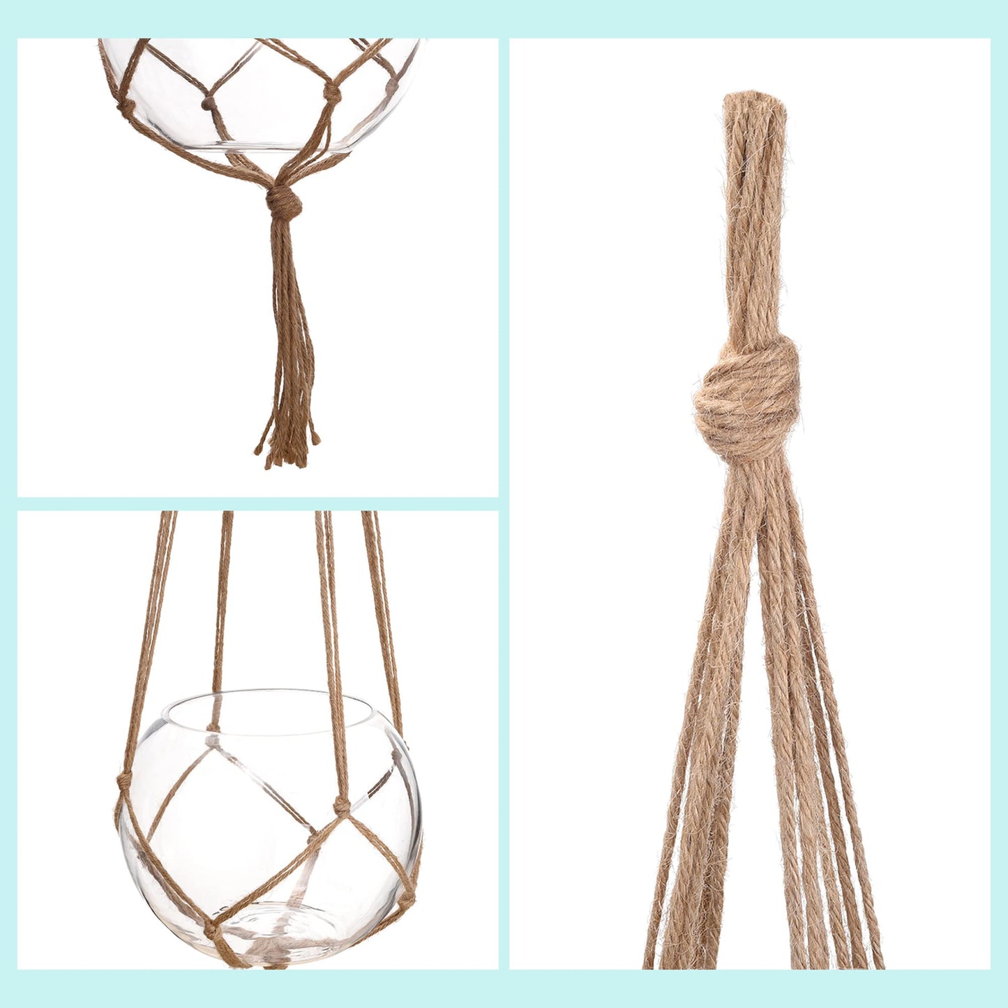 EBOOT 2 Pack 48 Inch Large Macrame Plant Hanger Rope to Hang Flower Pot Plant Holder for Indoor
