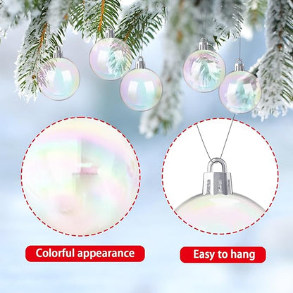 12 PCS Halloween Plastic Iridescent Ball Decoration,Clear Bubble Ball for DIY Bubbling Cauldron,Cauldron DIY Witch Magic Pot for Halloween Party Decor,3.15 Inch