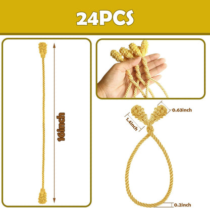 Shappy 24 Pieces Christmas Garland Banister Ties Christmas Decorative Reusable and Flexible Twist Ties for Garland, Banister Home Decoration (Gold-Brown)