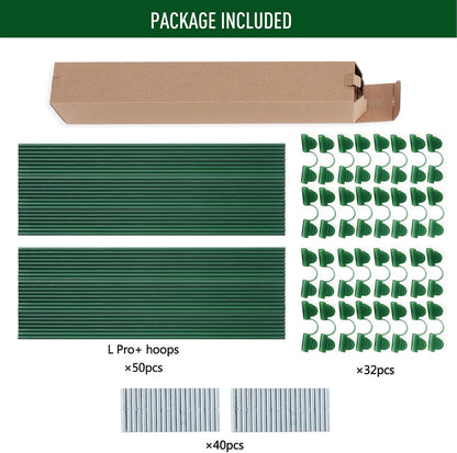 MAXPACE Greenhouse Hoops for DIY 2.7ft or Wider Grow Tunnel, Rust-Free Fiberglass Support Hoops Frame for Garden Fabric, Plant Support Garden Stakes, Gardening Supplies, 50pcs