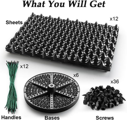 Air Pruning Planters 5 Gallon 6-Pack, Sturdy Plastic Roots Control Planter Container for Fruit Vegetable Garden Orchard, Size 12"x12",Black