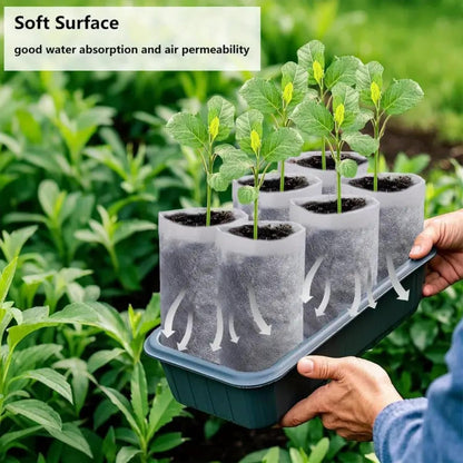 Plant Nursery Bags, Non-Woven Biodegradable Plant Grow Bags Fabric Seedling Starter Bags for Vegetable Flower Fruit Saplings Tree, Home Garden Supply (5.52"x7.48"/Pack of 200)