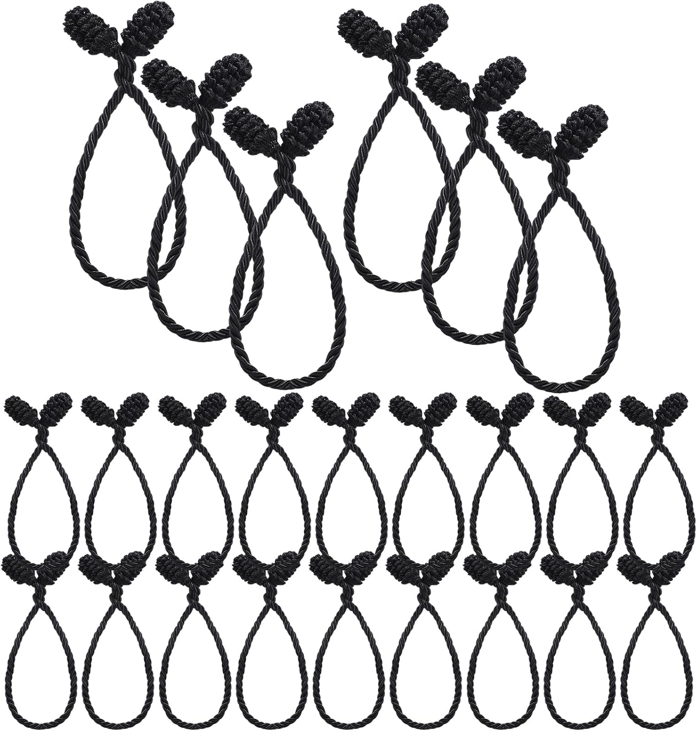 Shappy 24 Pieces Christmas Garland Banister Ties Christmas Decorative Reusable and Flexible Twist Ties for Garland, Banister Home Decoration (Black)