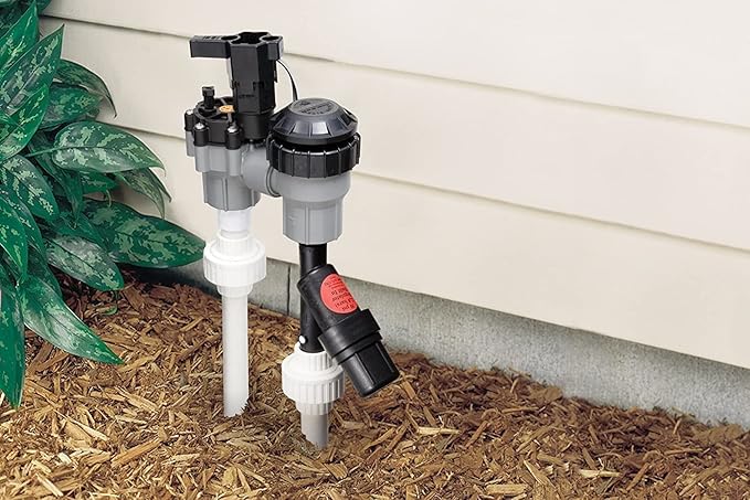 Rain Bird EFP075FS Drip Irrigation Coupling Adapter & PRF07530S Drip Irrigation In-Line 30 PSI Pressure Regulating "Y" Filter, 3/4" Male Pipe Thread