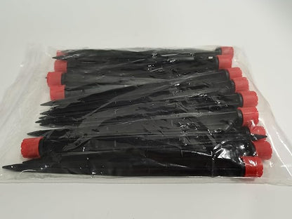 Kalolary 20PCS Drip Emitters for Irrigation, 1/4 Inch Drip Irrigation Emitters Parts 360 Degree Adjustable Water Flow Sprayer with Stake for 4/7mm Tube Micro Drippers System for Lawn Yard Pot (Red)