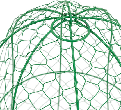 10 PCS Garden Chicken Wire Cloche,13" Diameter x 15.7" Height Large Plant Protector Cover with 40 U-Shaped Ground Nails,Sturdy Metal Cage for Keep Animals Out Garden (Green)