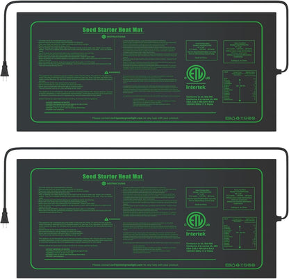 iPower Waterproof Seedling Heat Mat 10" x 20", 2 Pack ETL Certified Durable Germination Heating Pad, for Seed Starting Propagation