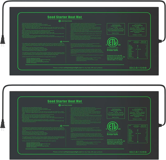 iPower Waterproof Seedling Heat Mat 10" x 20", 2 Pack ETL Certified Durable Germination Heating Pad, for Seed Starting Propagation