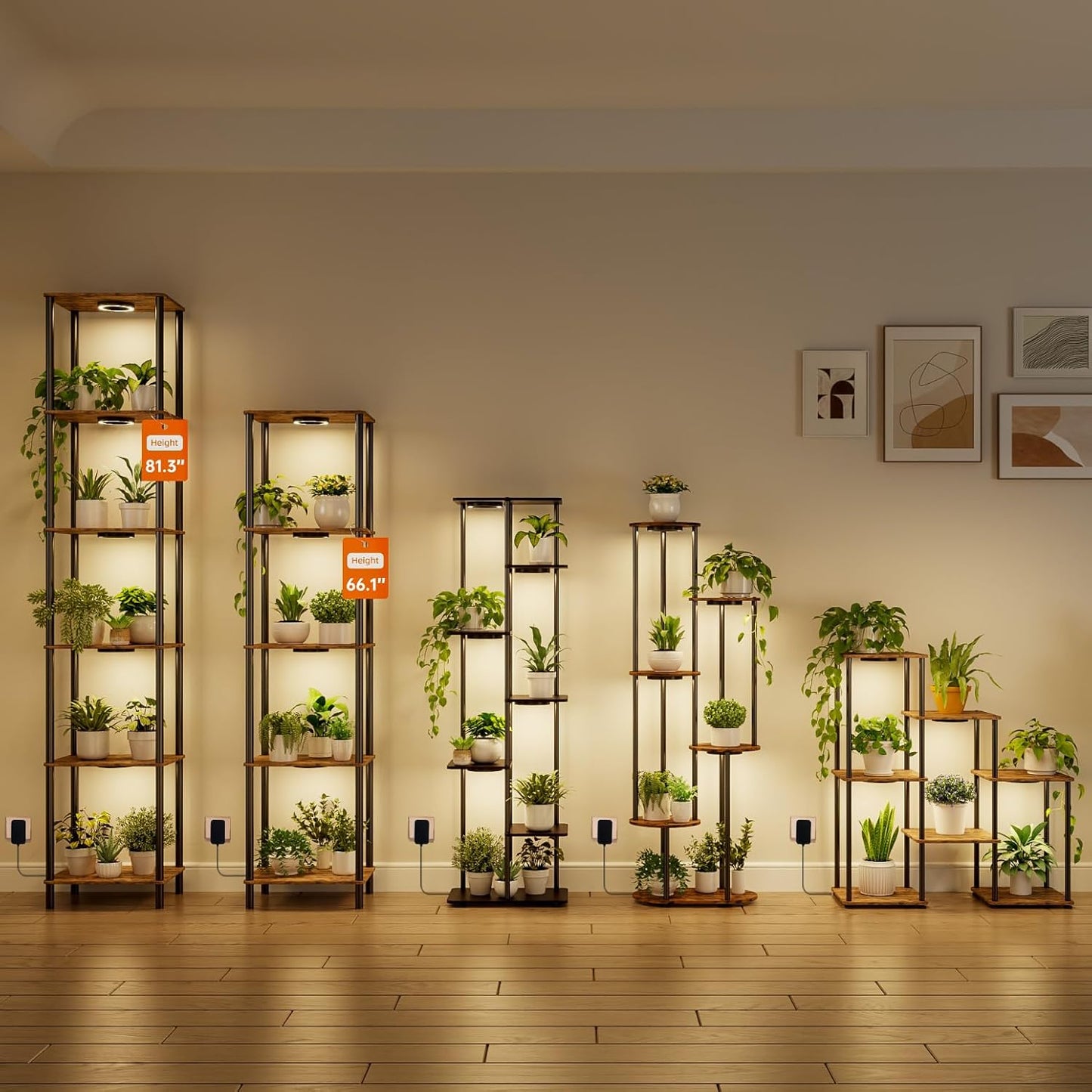 Bstrip Plant Stand Indoor with Grow Light, 81.3" Tall Indoor Plant Shelf, 6 Tier Flower Stand with Plant Light Full Spectrum, Metal Plant Holder with Light, lighted Plant Rack for Home, Corner, Patio