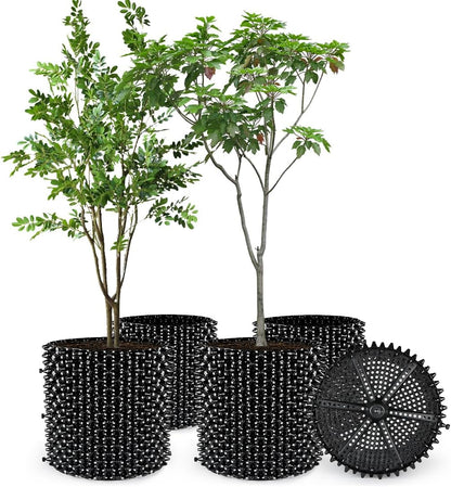 14 Gallon Air Pruning Planters, Plastic Pots for Plants, Large Plant Pots, Fruit Vegetable Garden Self-Planting Planters, Size 16"x16", Black, 5P