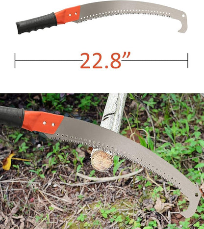 HOSKO 14FT Pole Saw for Tree Trimming, Long Extension Pruning Saw, Blade Tree Trimmer Pole, Manual Pole Cutter for, Yard Garden and Patios Trees Branches Cutting