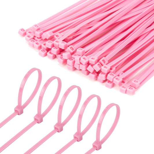 6 Inch Pink Zip Tie 1000 PCS, 18 Lbs - Small to Medium Zip Tie, Nylon PA66 UV Resistant Cable Tie