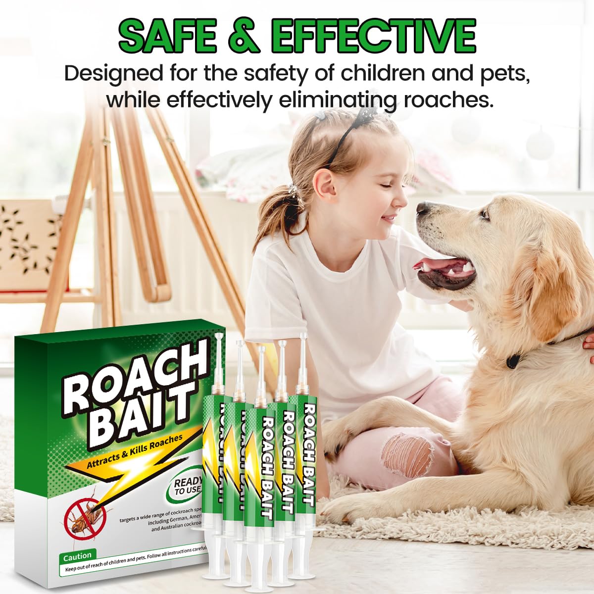 Roach Gel Bait 10 Pack - Fast-Acting Indoor Cockroach Infestation Killer Gel for Indoor Pest Control, Targets German American Oriental Roaches, Includes Gloves and Applicator
