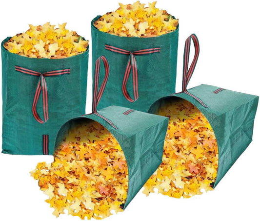 Leaf Collector Bags, Collapsible Yard Waste Bag 4-Pack – 40-Gallon Reusable Garden Bags for Leaves