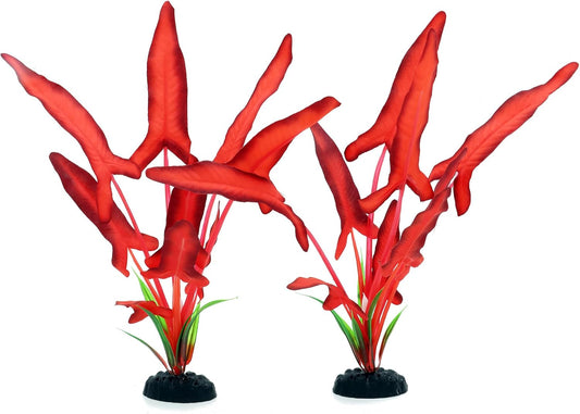 2-Pack 12 Inch Aquarium Silk Aquarium Plants, Artificial Plastic Plant for Small Tank, Goldfish