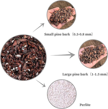 All Purpose Orchid Soil Potting Mix - Orchid Bark & Organic Perlite for Plants - All Natural Potting Soil Media Has Good Drainage for Planting or Orchid Repotting (1 qt)