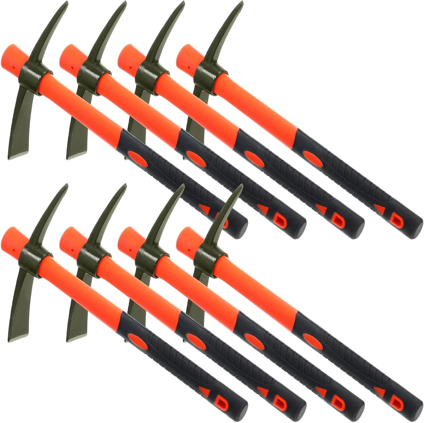 Lothee 8 Pcs Pick Mattock Hoe 15 Inch Heavy Duty Forged Garden Pick Axe with Rubber Non-Slip Handle Weeding Mattock Hoe Agriculture Hand Tools for Weeding Cultivating Camping or Prospecting