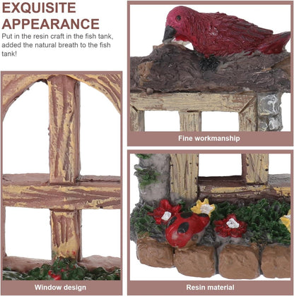 VOSAREA 4PCS Fairy Garden Windows and Door Set - Miniature Resin Gnome House Accessories for Outdoor Decor - for Trees Yards and Micro Landscapes