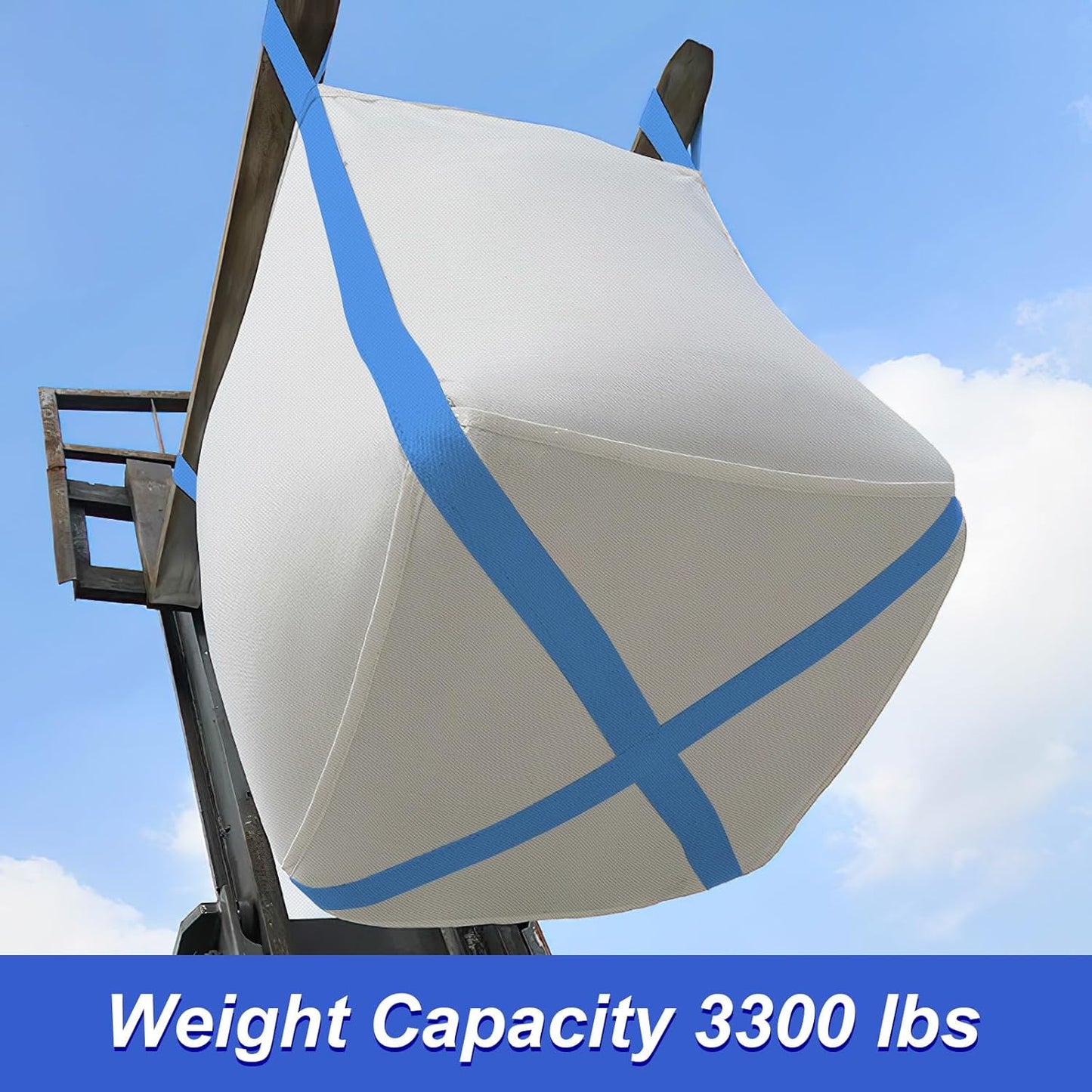 FIBC Bulk Bag, 1.5 Ton Bag, 35"L x 35"W x 43"H, 3300lbs SWL, Duffle Top Flat Bottom, Heavy Duty Bulk Bags for Industry Agriculture