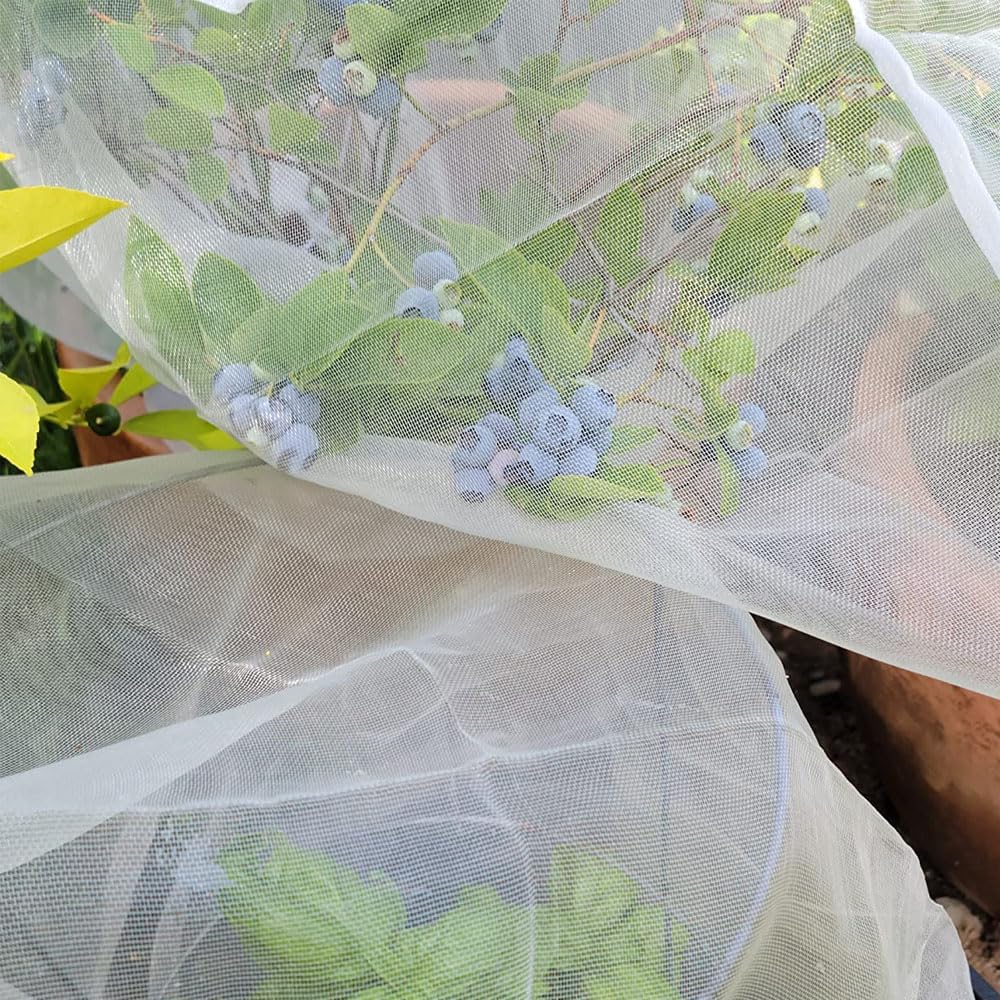 Garden Netting for Bird, Insect and Bug Cover 10x20FT | Multiple Size White Mesh Fabric Mosquito Net for Fruit & Vegetable Protection | Agricultural Strawberry, BlackBerry & Berry Plant Barrier