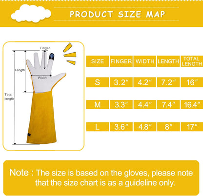 Garden Gloves Women/Men Thorn Proof, Deerskin Suede, 2 Layers Leather Rose Pruning Long Gardening Gloves for Cactus
