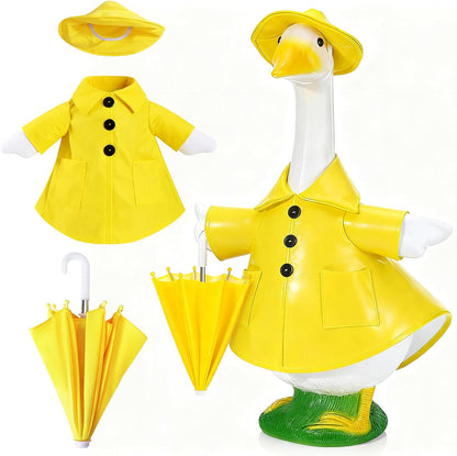 3 Pcs Set Back to School Geese Outfit Set, Raincoat Gooses Outfit Porch Clothes Cute Costume Outfit for 23" Lawn Decor Outdoor Garden Patio Statue