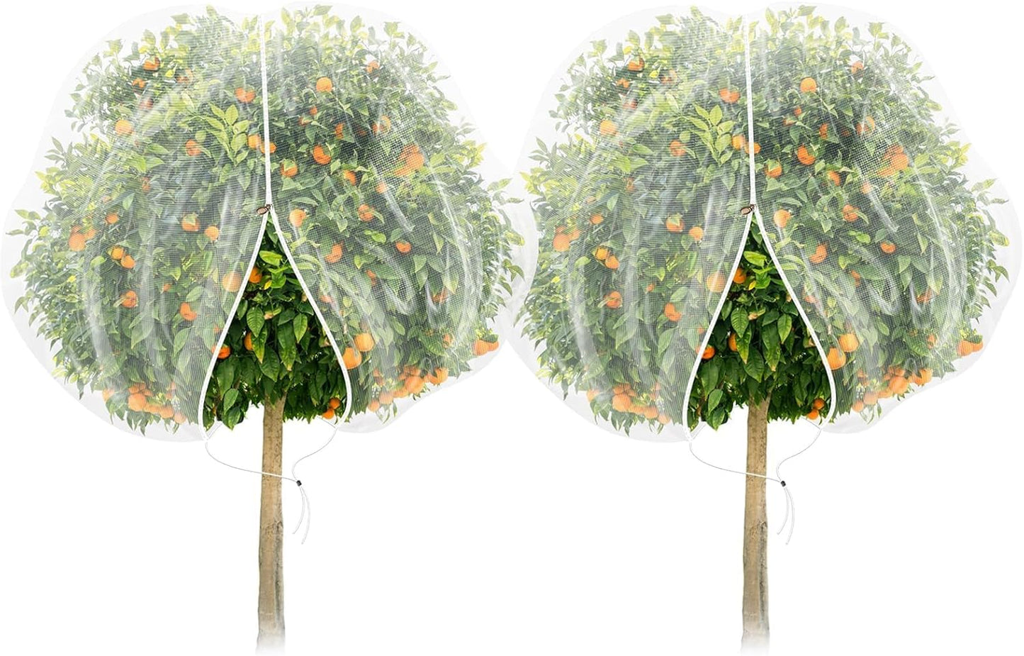 TWOWYHI 2Pack Garden Netting 6.6X8.2 Feet Large Fruit Tree Netting with Zipper and Drawstring Insect Bird Cover for Fruits Vegetables Tree Garden Protection