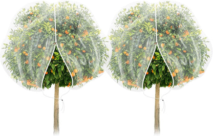 TWOWYHI 2Pack Garden Netting 6.6X8.2 Feet Large Fruit Tree Netting with Zipper and Drawstring Insect Bird Cover for Fruits Vegetables Tree Garden Protection