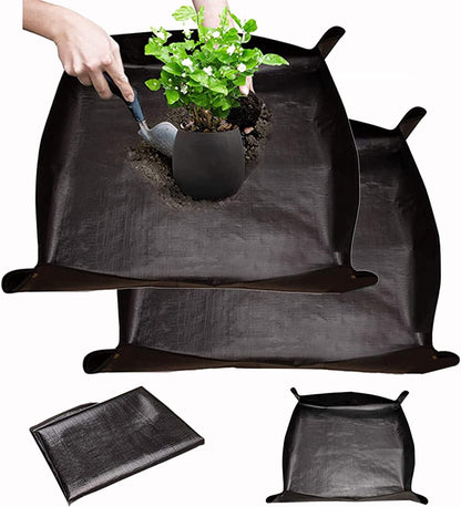 BIUWING 2PCS 39.4" x 39.4" Large Plant Repotting Mat Waterproof Transplanting Mat Indoor Plant Potting Mat Portable Gardening Mat Foldable Garden mat
