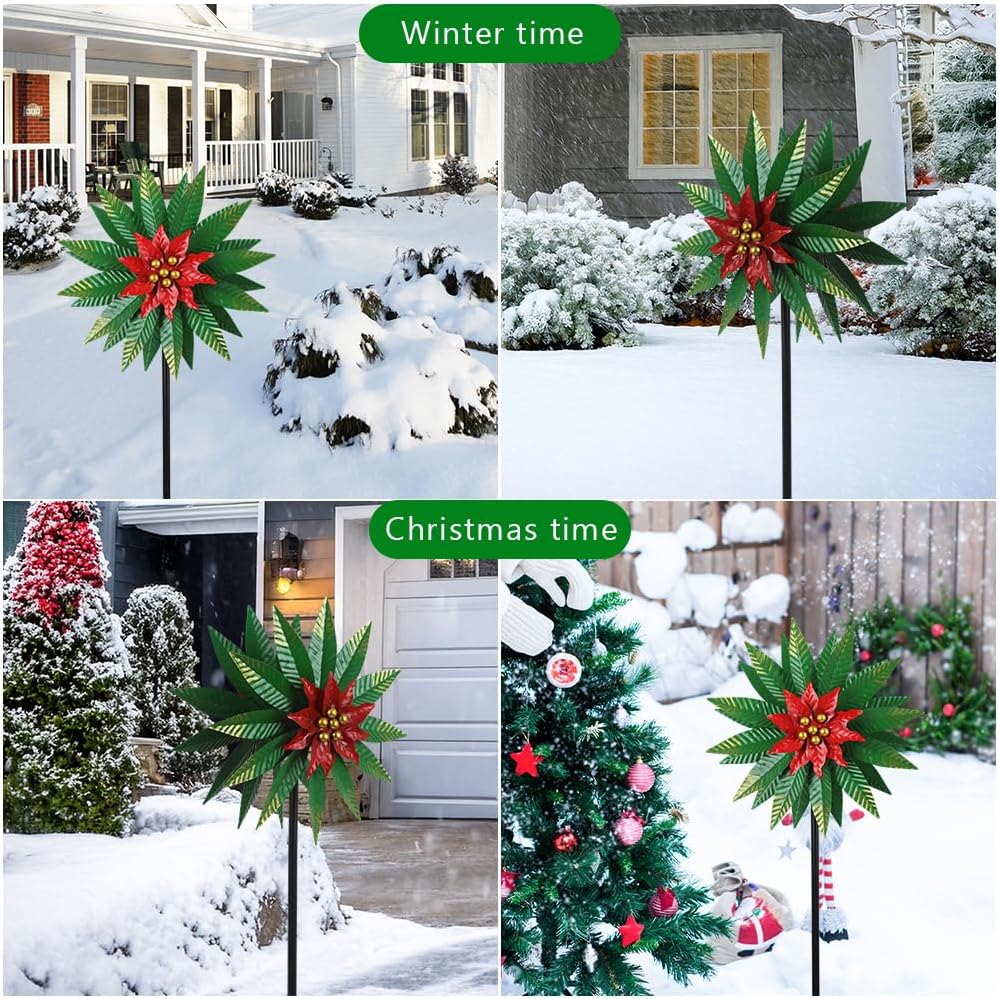 Wind Spinners Outdoor,Kinetic Wind Sculptures & Spinner 57.9 Inches Metal Windmill Christmas Outdoor Decor for Patio,Lawn & Garden