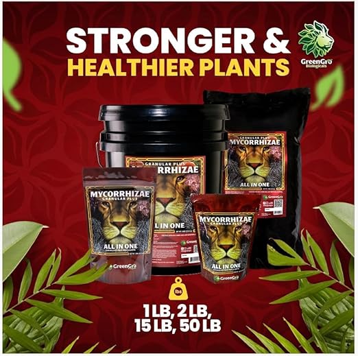 GreenGro Granular Plus Myco, All-in-One Fertilizer with Kelp and Humic Acid for Plants, Organic Root Stimulator Plant Food with Mycorrhizae for Indoor & Outdoor Gardens 50 lb