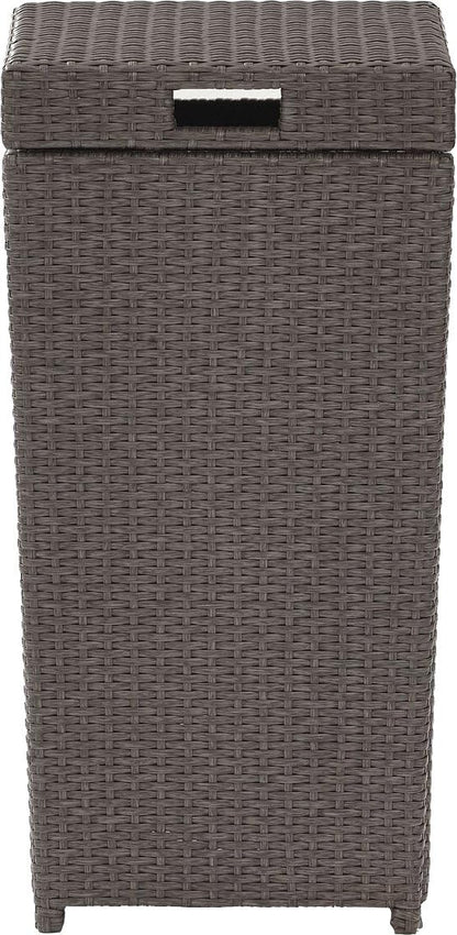 Crosley Furniture Palm Harbor Resin Wicker Outdoor Trash Can With Lid for Backyard, Patio, Deck, Balcony, Gray