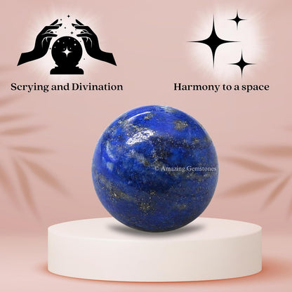 Amazing Gemstone Lapis Lazuli Crystal Ball - 1" Inches Crystal Sphere Meditation Balls for Witchcraft and Decorative Balls - Crystals and Healing Stones Beginners Gift (Pack of 1)