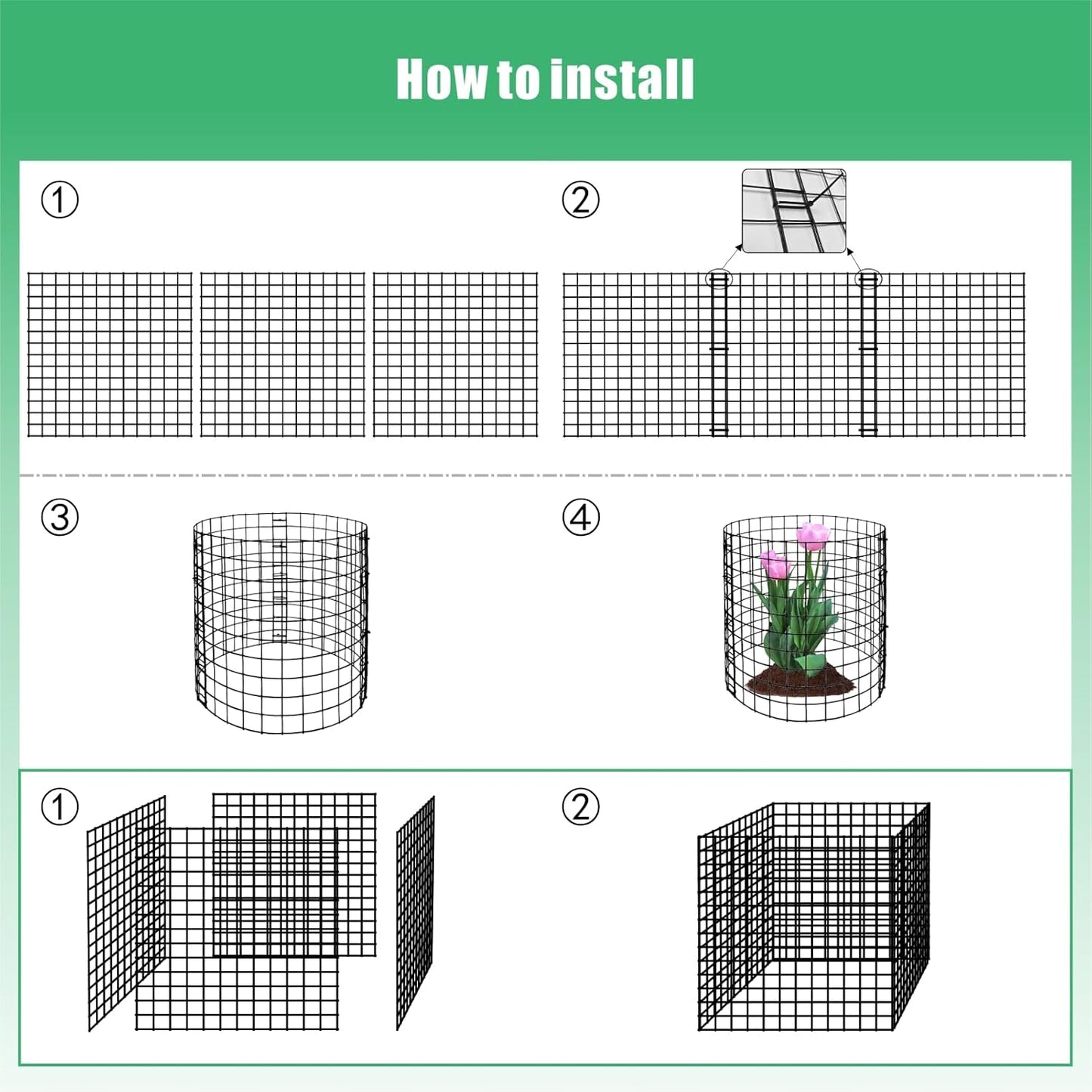 10 Pack Round Plant Protector from Animals, 30 Pcs 12 x 12 Metal Mesh to Keep Animals Out Wire Plant Protectors for Rabbits Chicken Duck Bunny Barricades for Garden Vegetable Flowers Protection