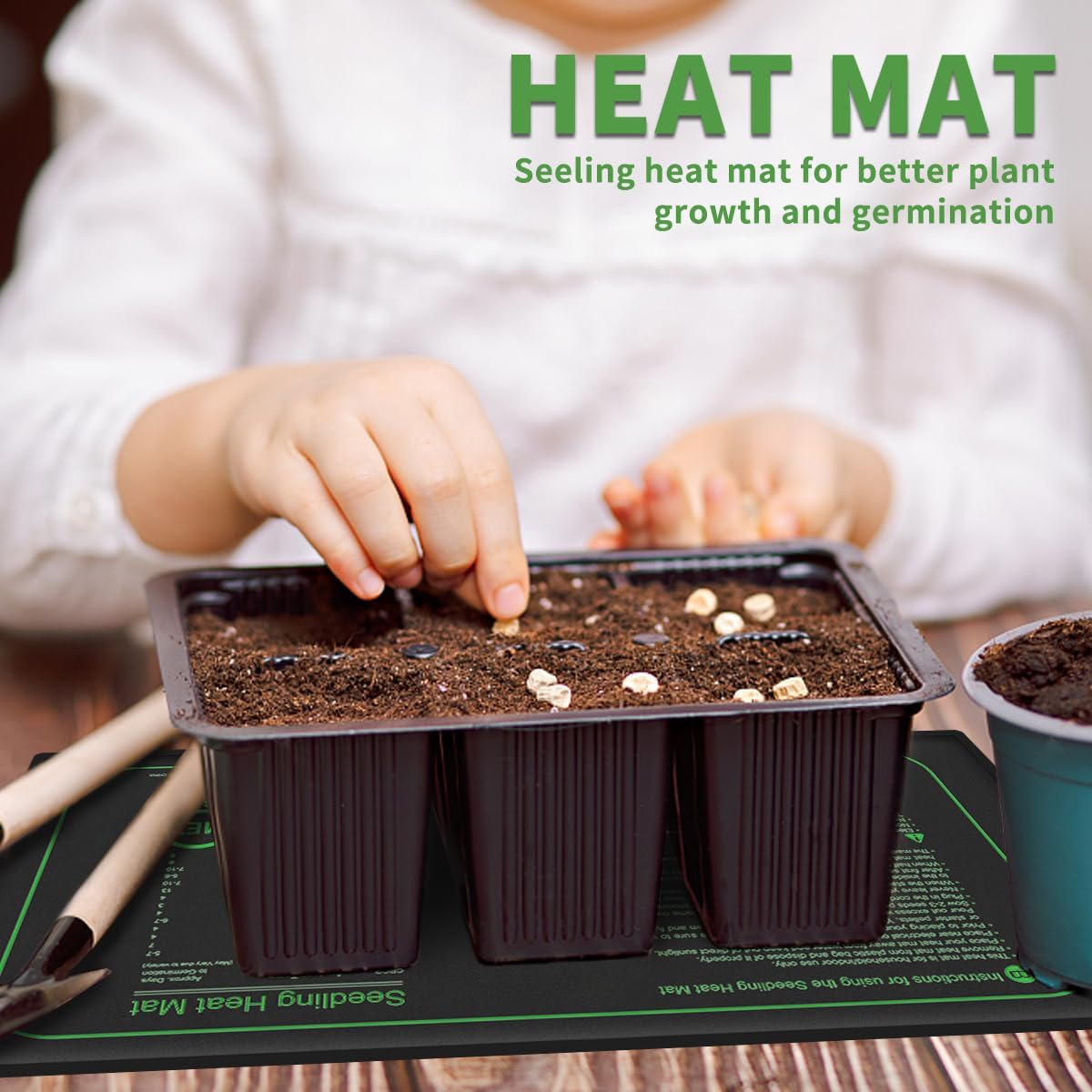 2 Pack Seedling Heat Mat for Seed Starting, 10" x 20.75" 21W Waterproof Heating Pad for Indoor Tray Plants,Safe & Durable Warm Mats for Hydroponics Germination