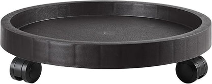 12.6 Inch Planter Caddies Rolling Saucer Caddy with Wheels, Heavy Duty Wheeled Stand for Potted Plant, Round Coaster Roller Base Tray with Casters, Flower Pot Dolly Holder for Indoor Outdoor