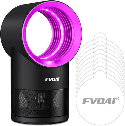 Fruit Fly Trap for Indoors, Fly Traps for Home Gnat Traps House Indoor, Indoor Insect Trap with Time Setting, 10 Sticky Glue Boards (Pink)