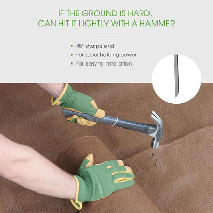 6 Inch Galvanized Garden Landscape Staples Stakes 25 50 100 PCS Anti-Rust Garden Staples U-Shaped Landscape Pins for Secure Lawn Fabric (25, 6 Inch)