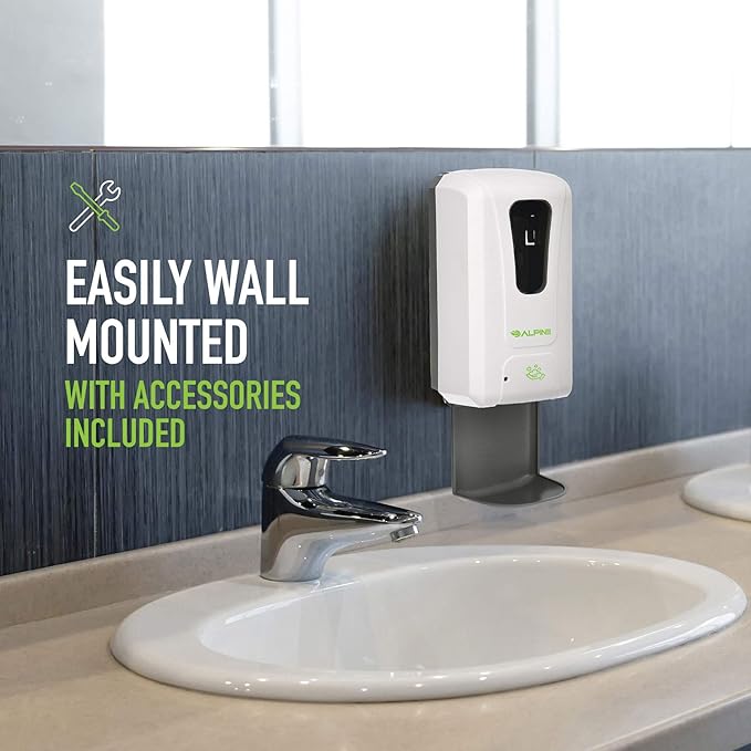 Alpine Automatic Hand Sanitizer Dispenser - Touchless Soap Dispenser with Drip Tray for Restaurant, Hospital, School, Hotel, Kitchen and Bathroom -1200mL Foam