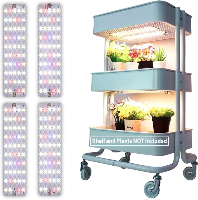 DOMMIA Grow Lights, 40W Linkable Indoor Plant Light, Full Spectrum Grow Lights for Indoor Plants, 6/12/16H Timer, Dimmable Ultra-Thin Plant Lights for Indoor Growing Under Shelf/Cabinet