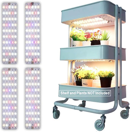 DOMMIA Grow Lights, 40W Linkable Indoor Plant Light, Full Spectrum Grow Lights for Indoor Plants, 6/12/16H Timer, Dimmable Ultra-Thin Plant Lights for Indoor Growing Under Shelf/Cabinet