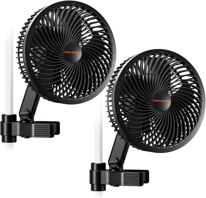 Spider Farmer 2-Pack Grow Tent Clip Fan 6", EC Motor, Custom 10 Dynamic Wind Speeds and 10-Level Oscillation, Weatherproof IP-54, Powerful Airflow but Quiet for Hydroponics Circulation Cooling